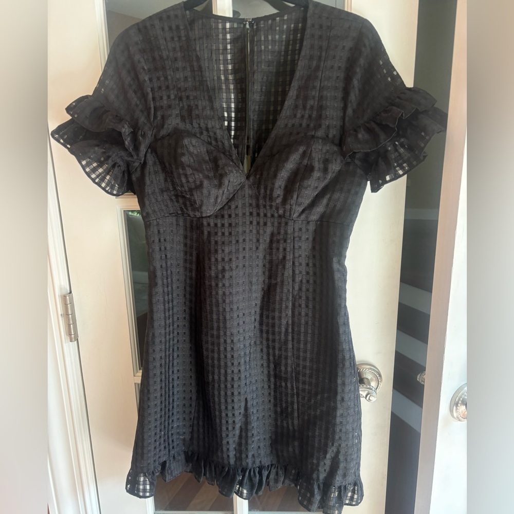 BCBGeneration Black Ruffle Mini Dress